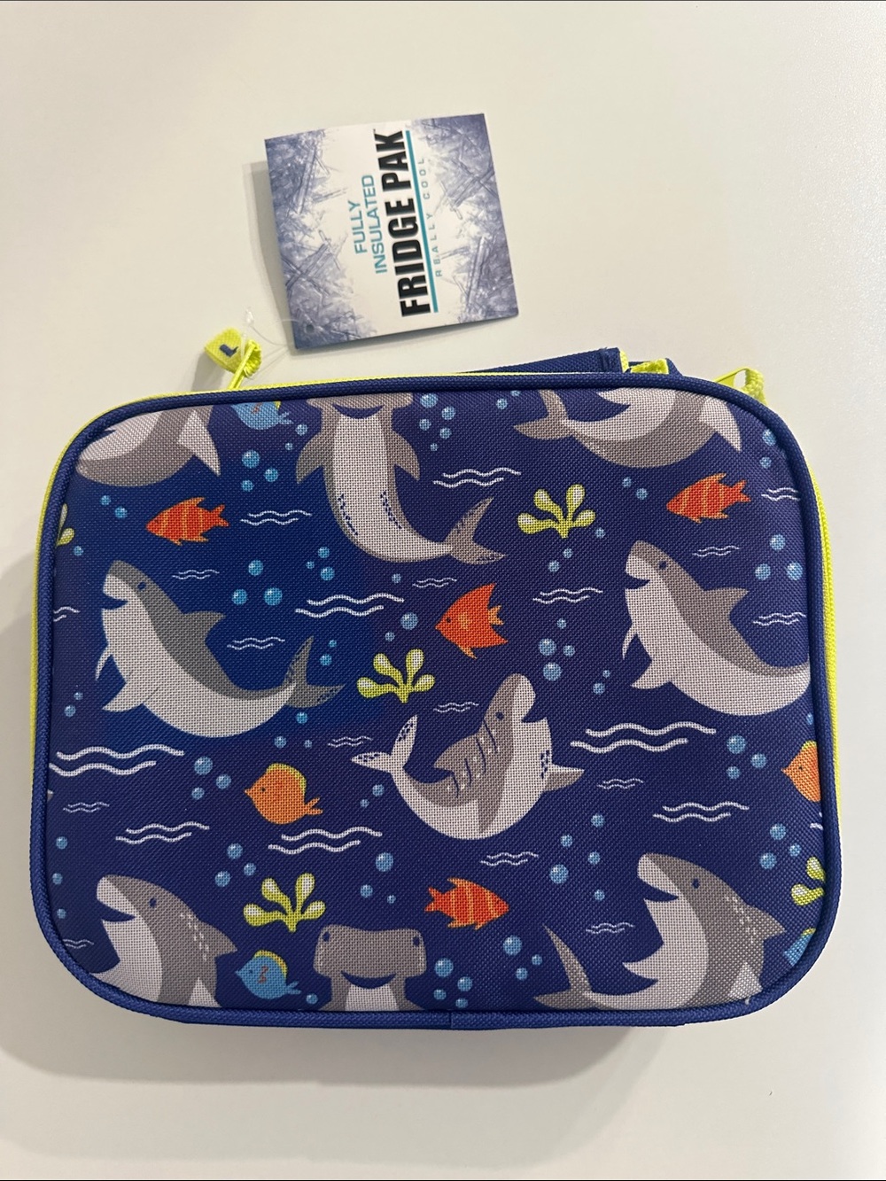 Kids Navy Shark Print Insulated Lunch Tote - Unbranded